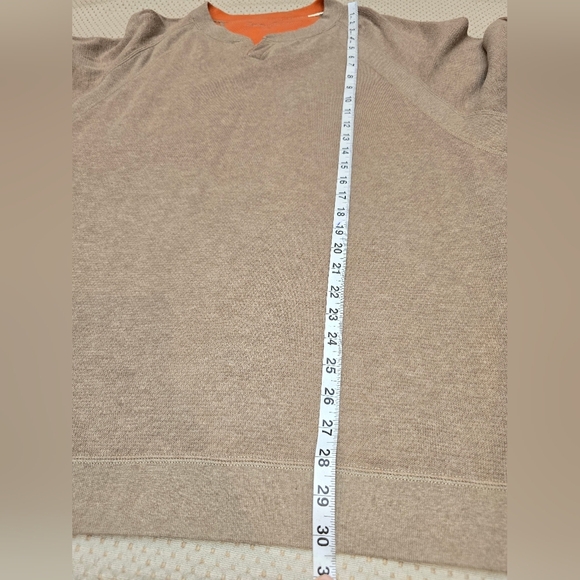 Tommy Bahama Men's Xl Orange and Beige Reversable Long Sleeve Pullover Sweater - Picture 9 of 10